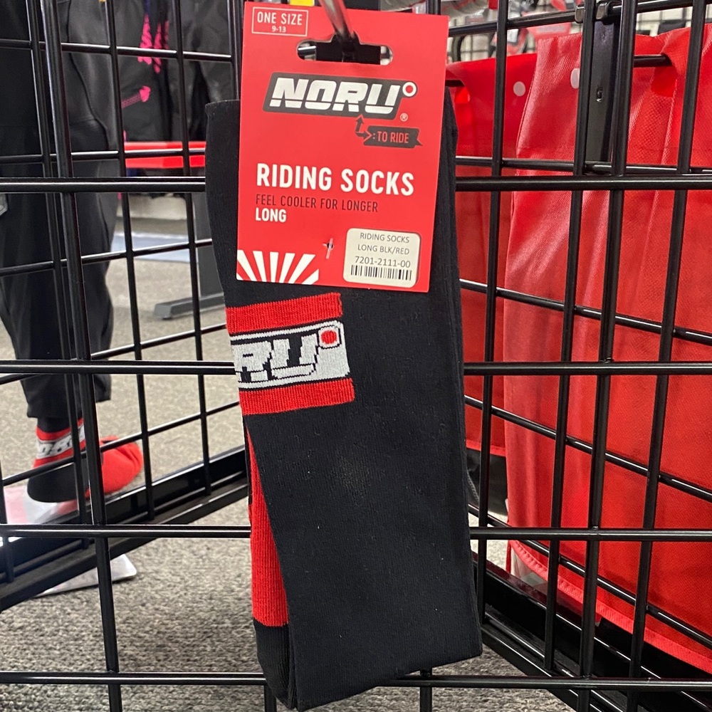 NORU Long Riding Socks - Black and Red